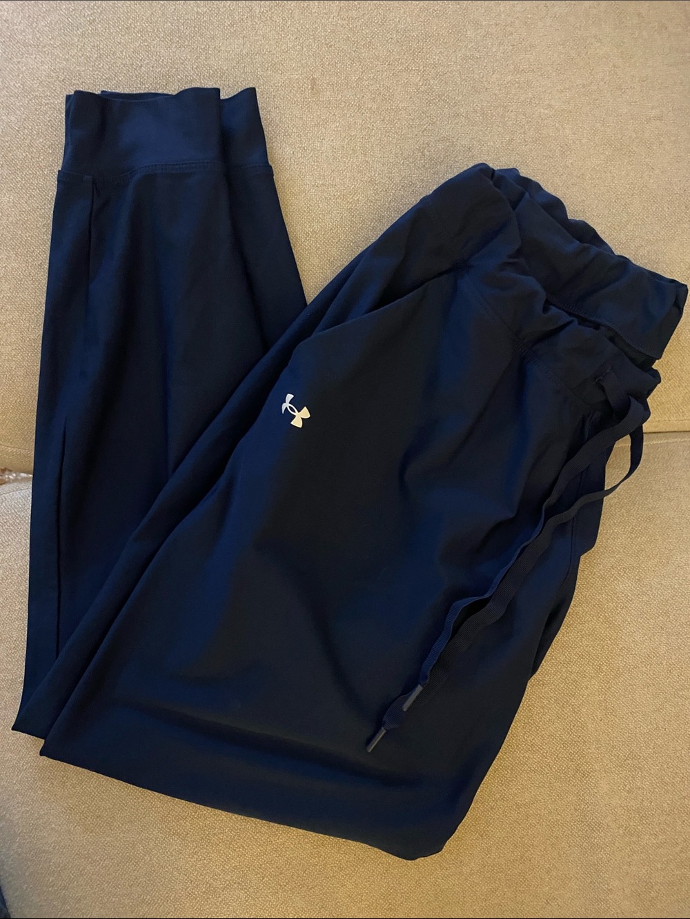 Under Armour womans Navy Blue Joggers with White Logo